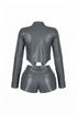 Dominance Duo PU Jacket & Shorts SET