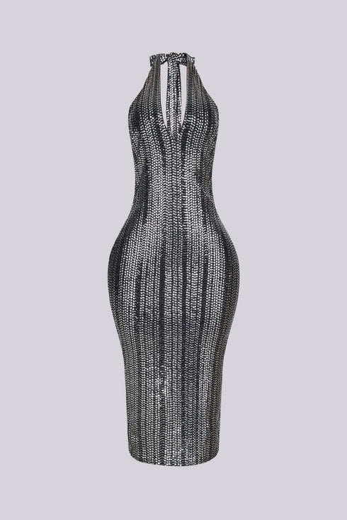 Spotlight Stealer Rhinestone Midi Dress