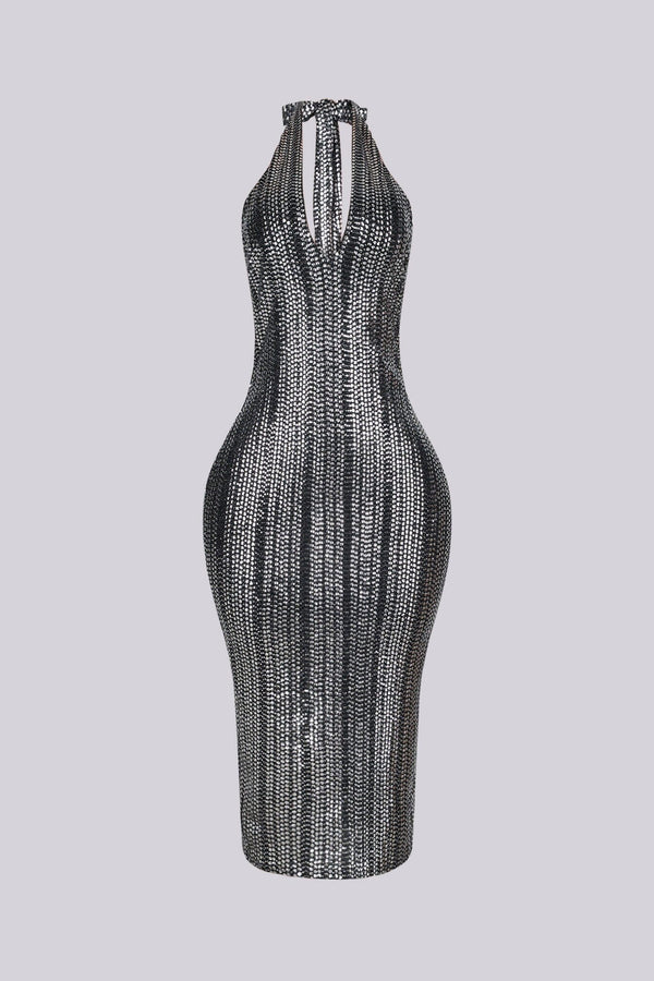 Spotlight Stealer Rhinestone Midi Dress