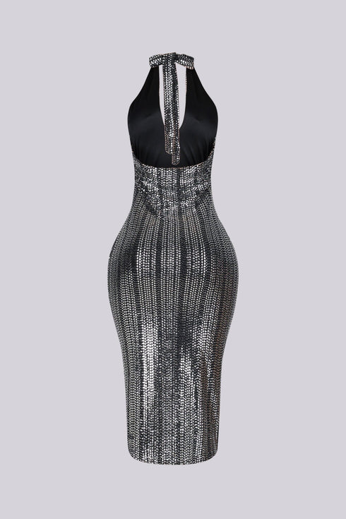 Spotlight Stealer Rhinestone Midi Dress