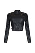 Alina Faux Leather Button Jacket