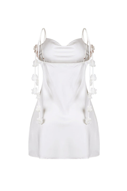 Fernanda Satin Floral String Mini Dress