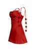 Fernanda Satin Floral String Mini Dress