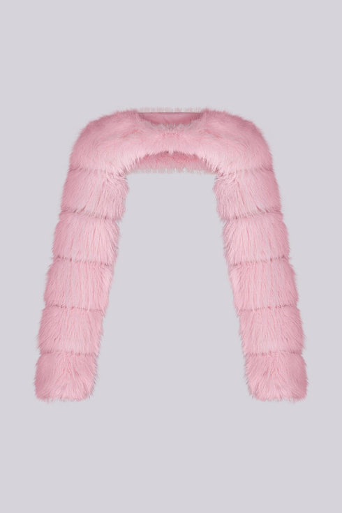 Polar Halo Faux Fur Bolero Jacket