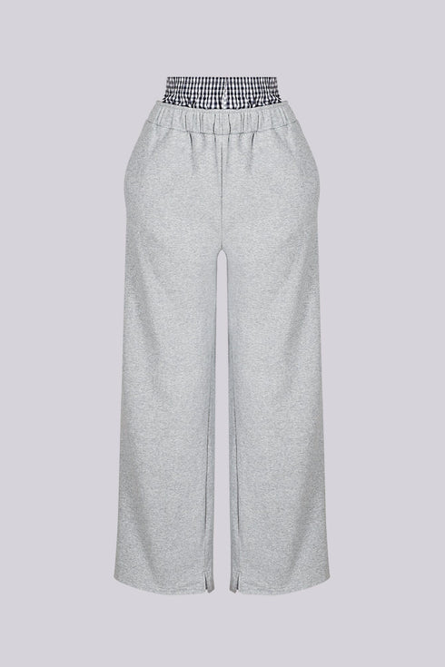 Gingham Boxer Trim Sweatpants