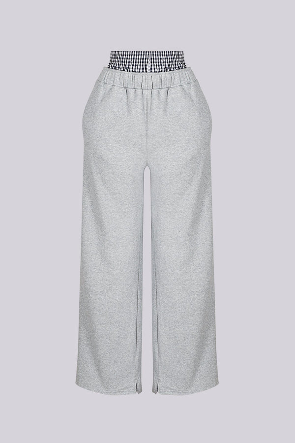 Gingham Boxer Trim Sweatpants