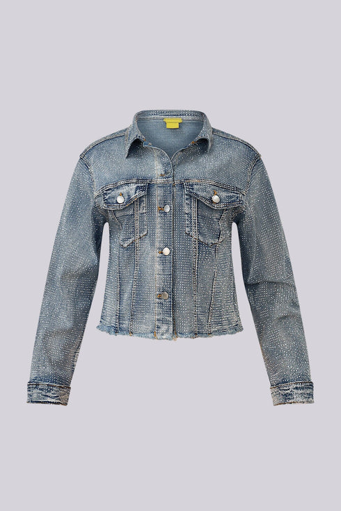 Opulent Rhinestone Denim Jacket