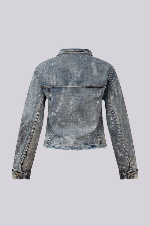 Opulent Rhinestone Denim Jacket