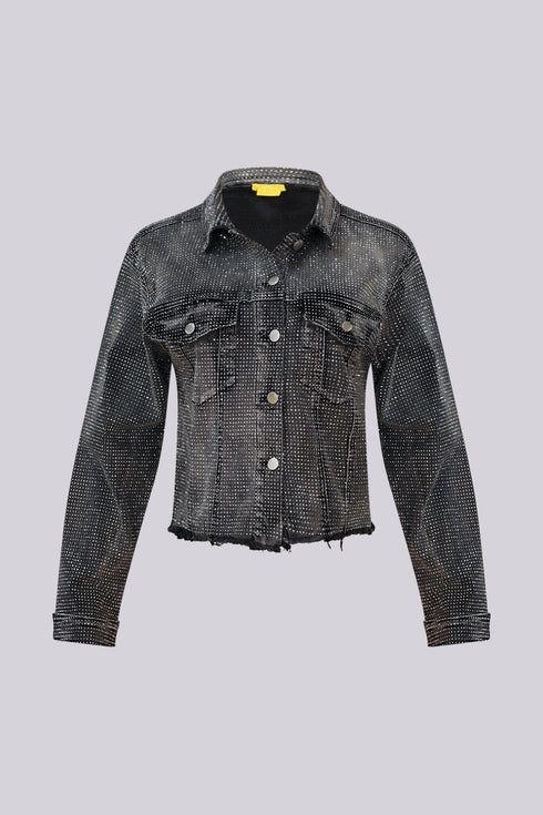 Opulent Rhinestone Denim Jacket