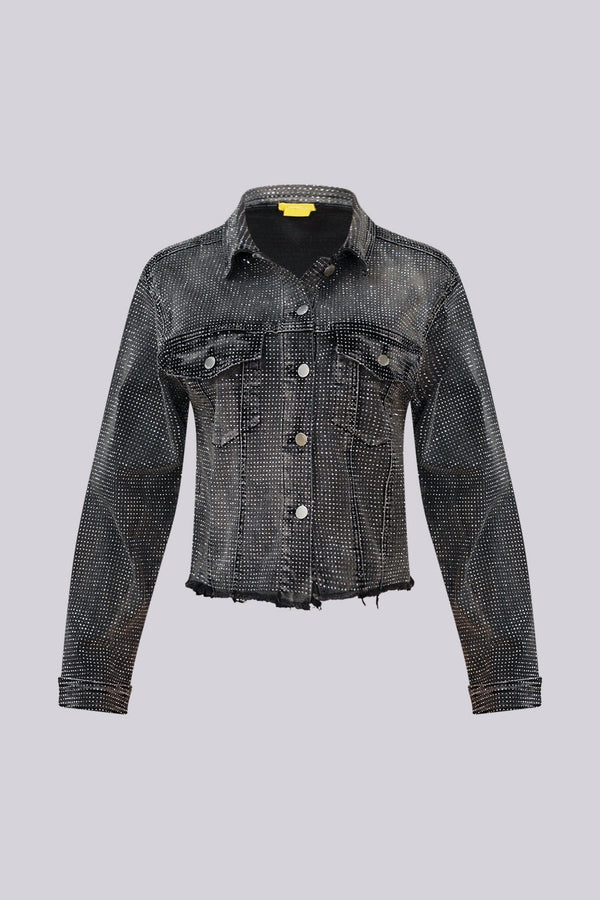 Opulent Rhinestone Denim Jacket