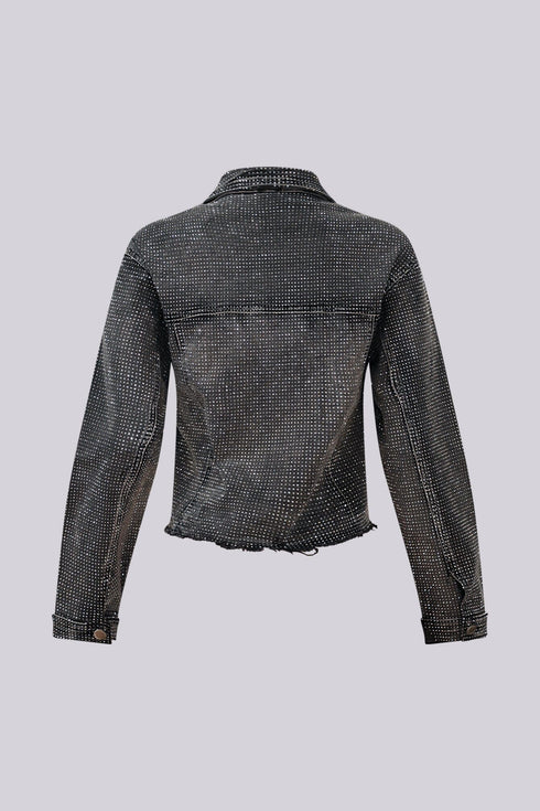 Opulent Rhinestone Denim Jacket