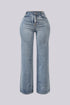 Opulent Rhinestone Straight Leg Denim Jeans