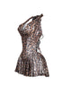 Campbell Leopard Foil Cowl Neck Mini Dress
