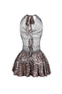 Campbell Leopard Foil Cowl Neck Mini Dress