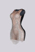 Crystal Contrast Mesh Mini Dress