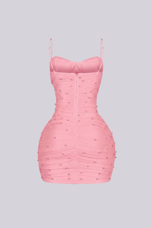 Celebrate Pearl Mesh Mini Dress