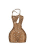 Anastasia Rhinestone Mesh Snake Dress