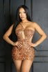 Anastasia Rhinestone Mesh Snake Dress
