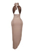 Cher Halter Slit Dress