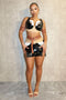 Brown Sugar Latex Top & Skirt SET matching sets EDGE Small Brown/Black