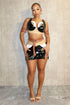 Brown Sugar Latex Top & Skirt SET matching sets EDGE Small Brown/Black