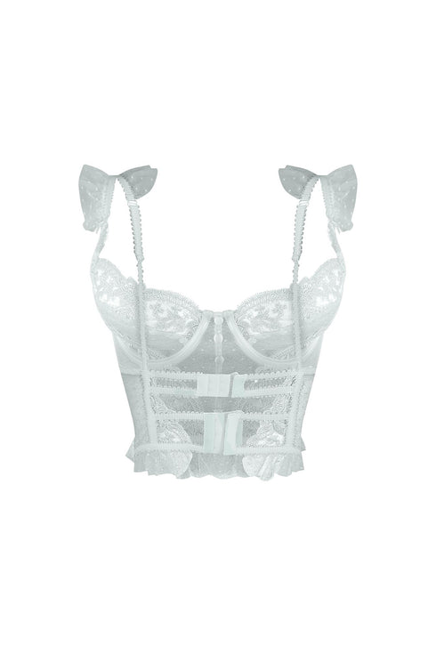 First Date Lace Trim Bustier Top