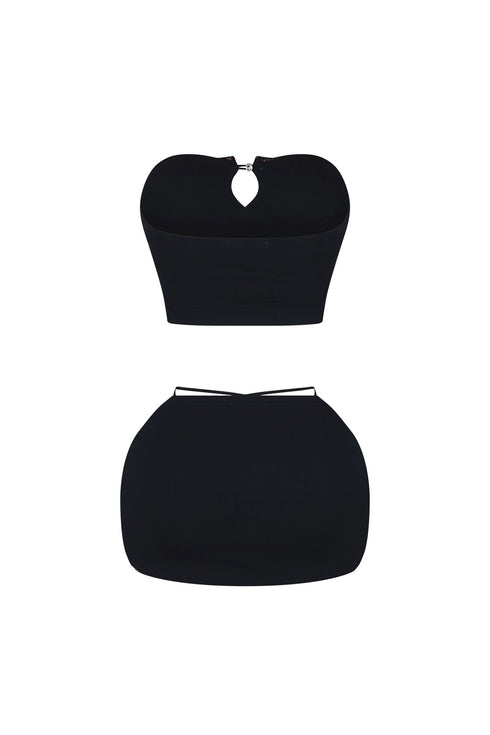 Just Between Us Lace Trim Top & Skirt SET