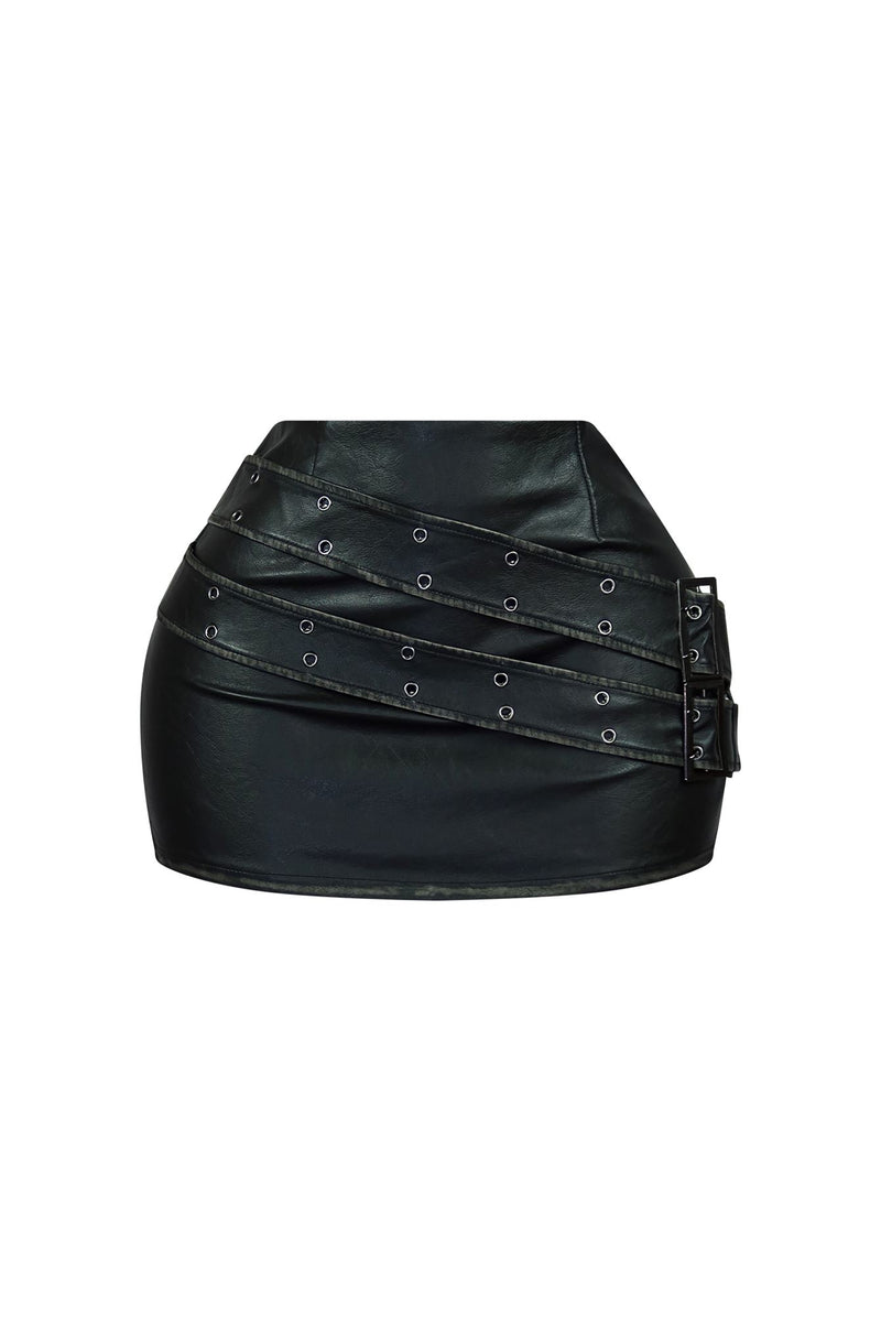 Milena Faux Leather Metallic Mini Skirt