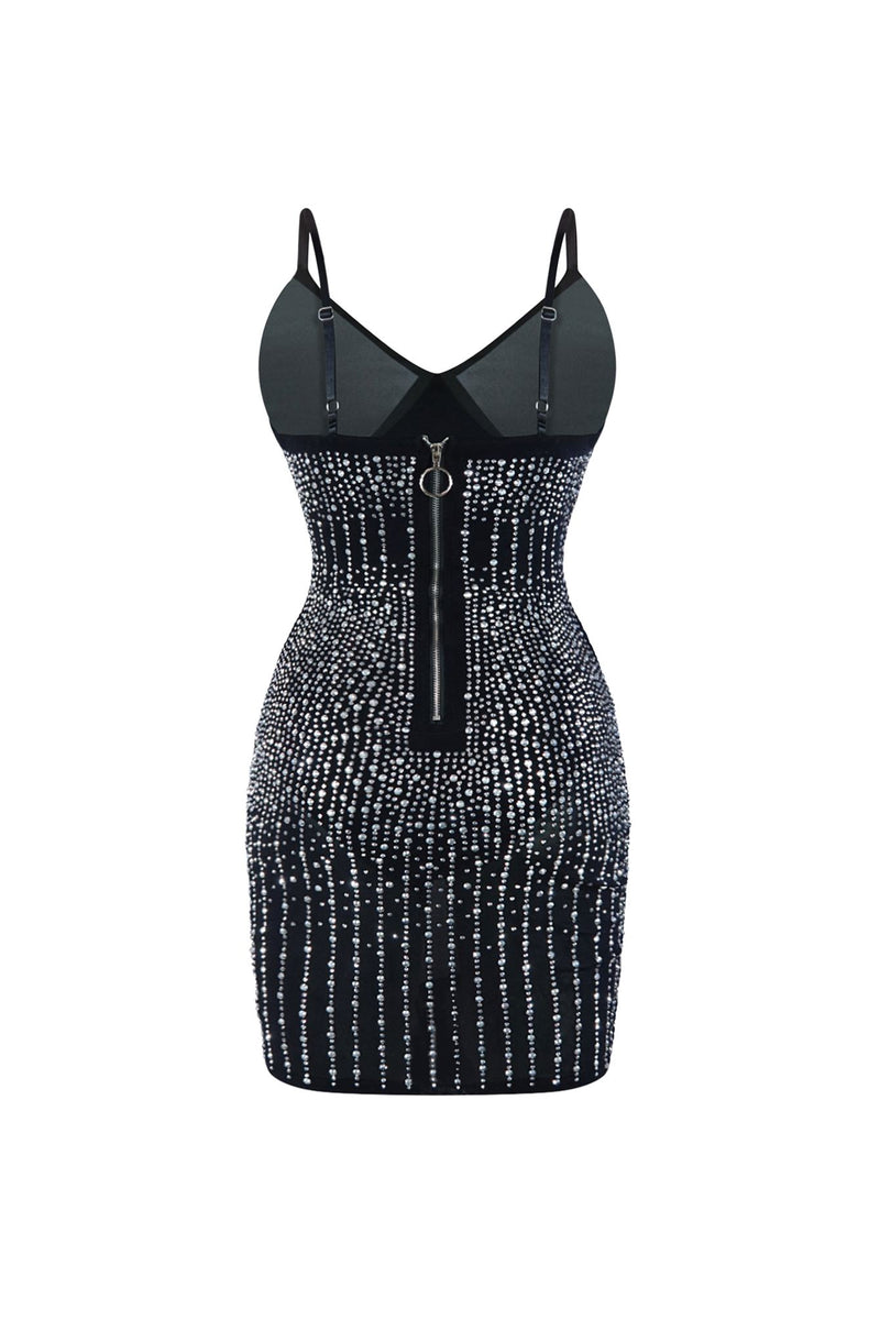 Glowing Place Rhinestone Mini Dress EDGE Glowing Place Rhinestone Mini Dress EDGE