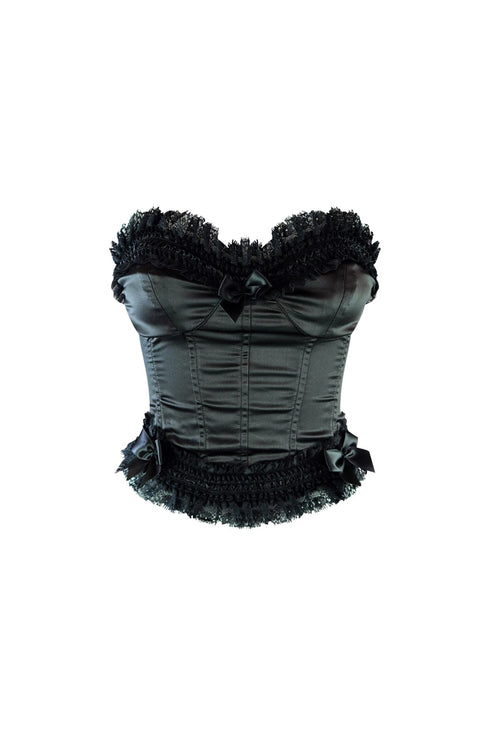 Rococo Lace Trim Satin Corset
