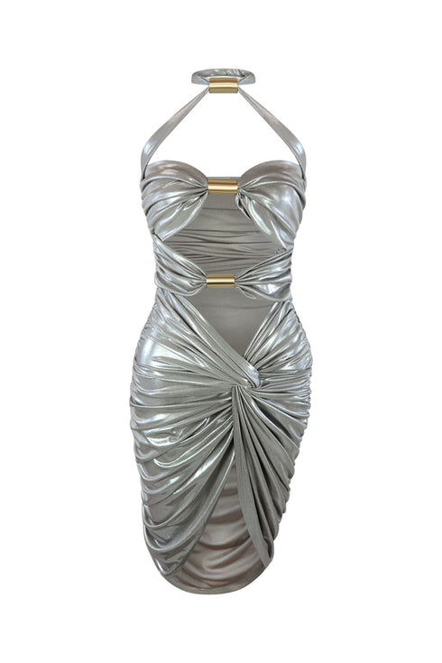 Stealing The Scene Cut Out Halter Dress