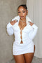 Be Fur Real Trim Top & Skirt SET matching sets EDGE Small White