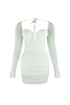 Snow Globe Mesh Pearl Dress Dress EDGE Small White
