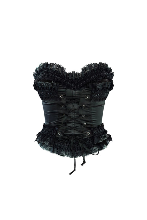 Rococo Lace Trim Satin Corset
