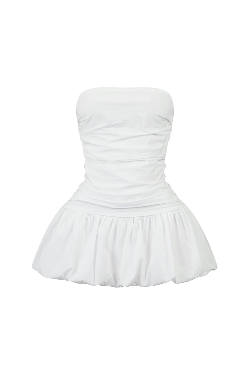 Smocked Tube Bubble Mini Dress