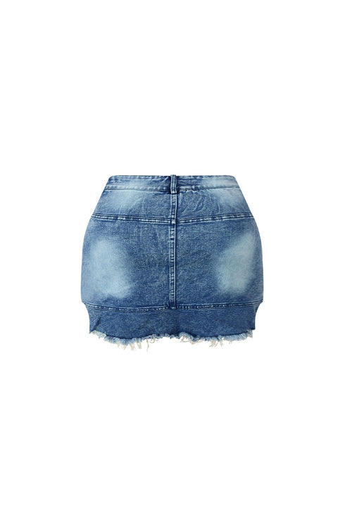 Problems Vintage Cargo Denim Skirt