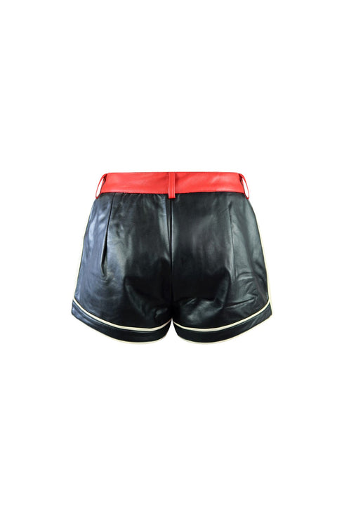 Red Hot Rio Color Block PU Short