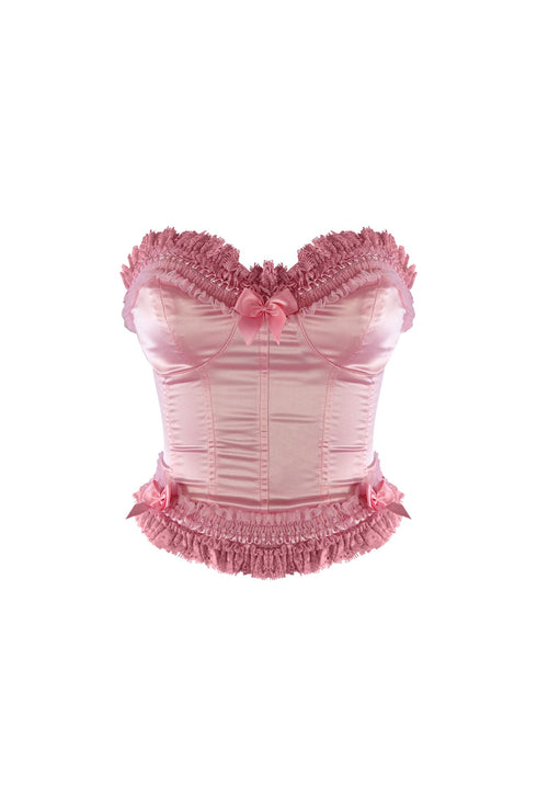 Rococo Lace Trim Satin Corset