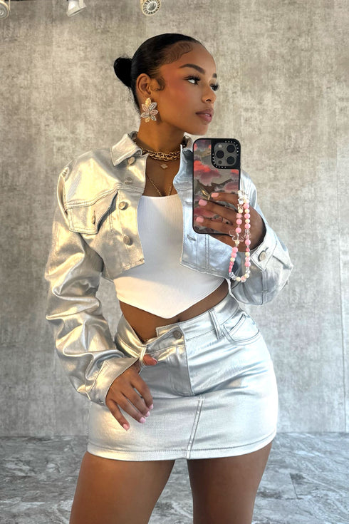 Loxley Metal Foiled Long Sleeve Jacket