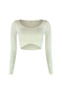 Essential Long Sleeve Basic Crop Top Crop Top EDGE