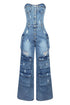 Gabri Cargo Washed Denim Jumpsuit