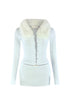 Be Fur Real Trim Top & Skirt SET matching sets EDGE Small White