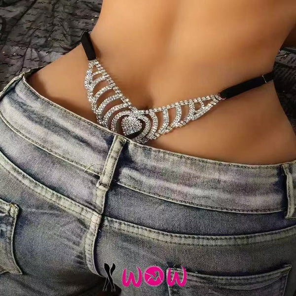 Diamond Girl Rhinestone Body Thong