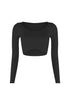 Essential Long Sleeve Basic Crop Top Crop Top EDGE