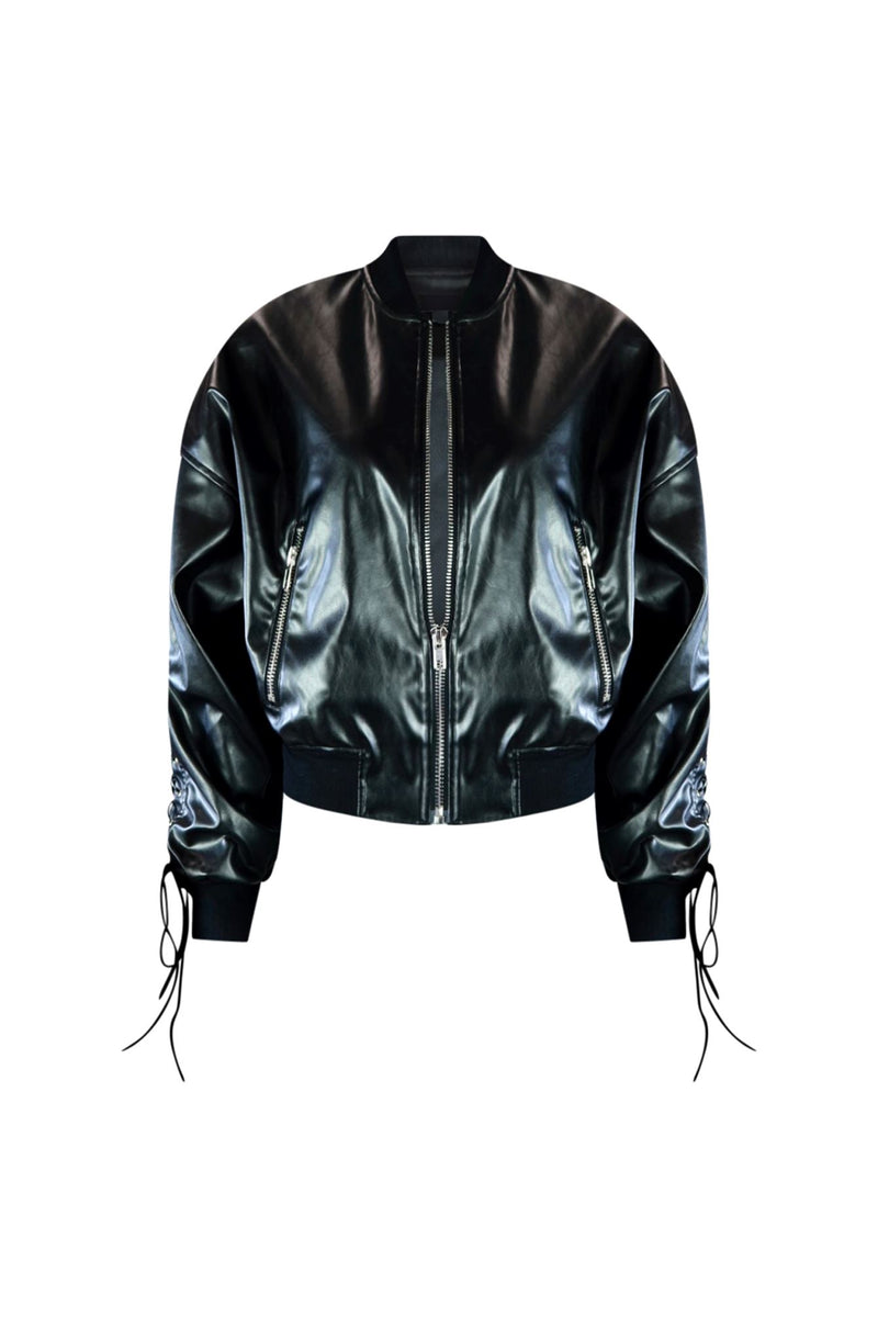 Heartbeat Faux Leather Bomber Jacket – EDGE