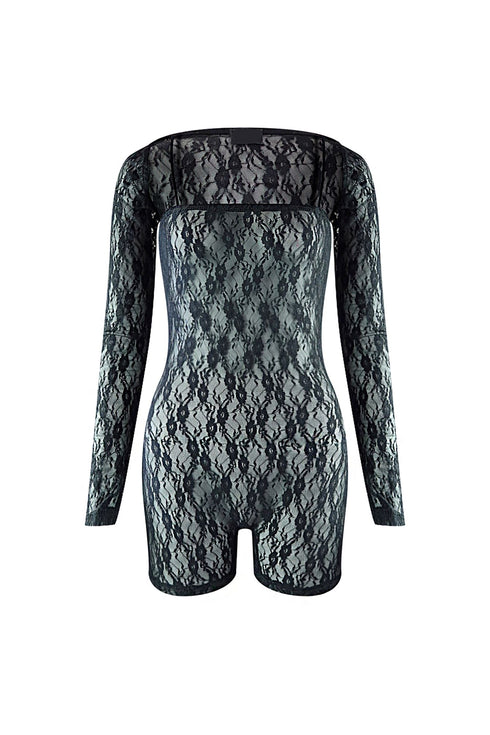 Twist Of Faith Lace Cami Romper & Bolero SET