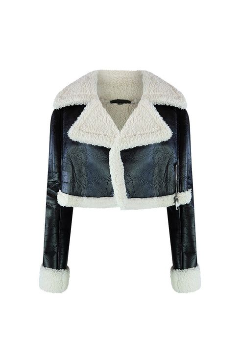 Staten Island Crop Faux Leather Jacket Outerwear EDGE