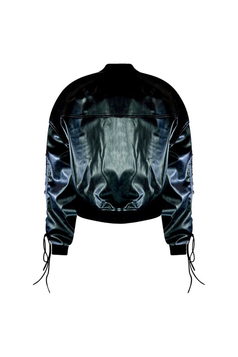 Edge Vegan Leather Bomber Jacket Outerwear EDGE