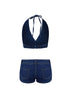 One Call Away Denim Top & Shorts SET