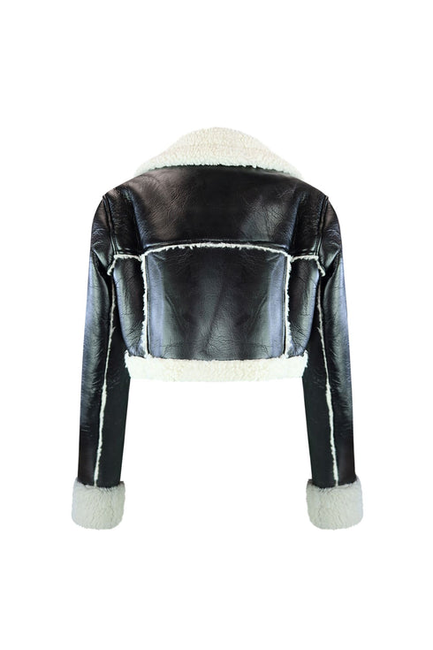 Staten Island Crop Faux Leather Jacket Outerwear EDGE
